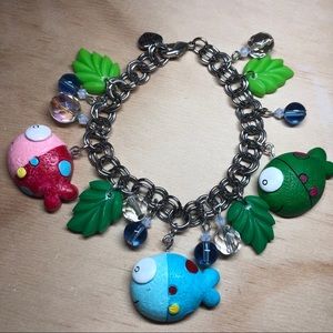 Fish fishy ocean jungle amazon charm bracelet cute